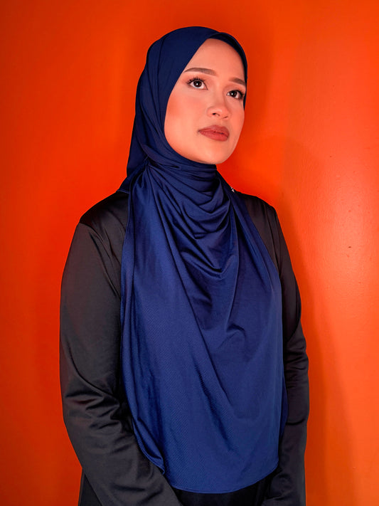 Navy Sport Hijab (Full Coverage)